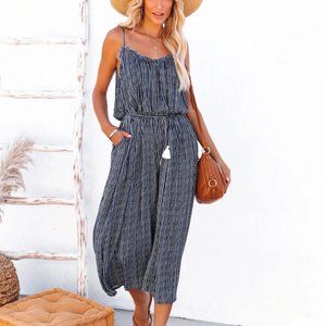 NWT Vici Saltwater Pocketed Printed Jumpsuit Med